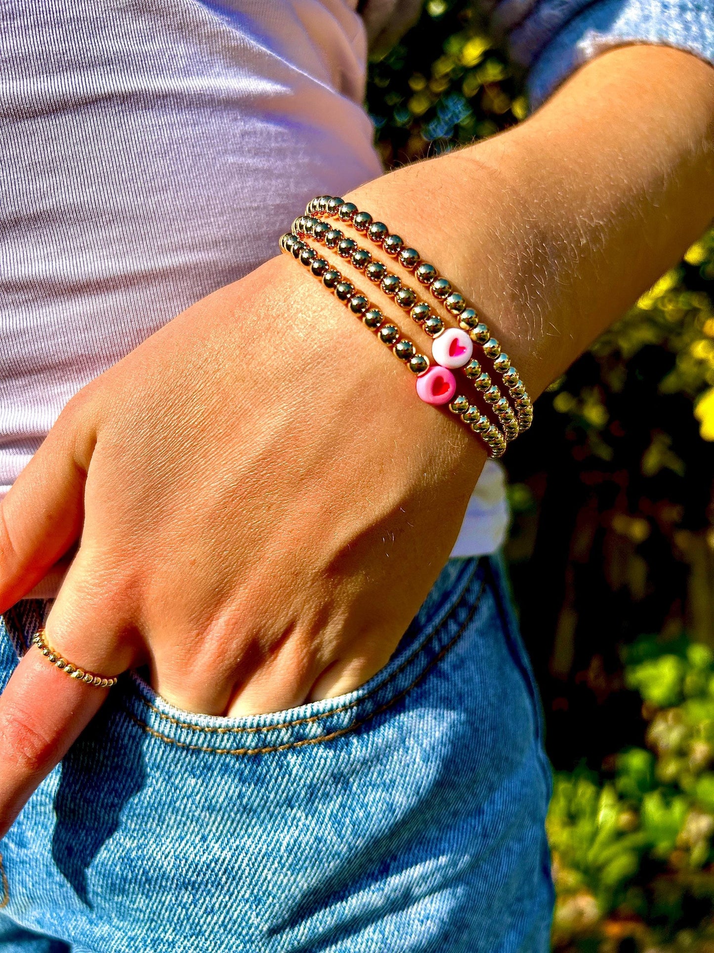 Love Heart Gold Bracelet Multiple Colours