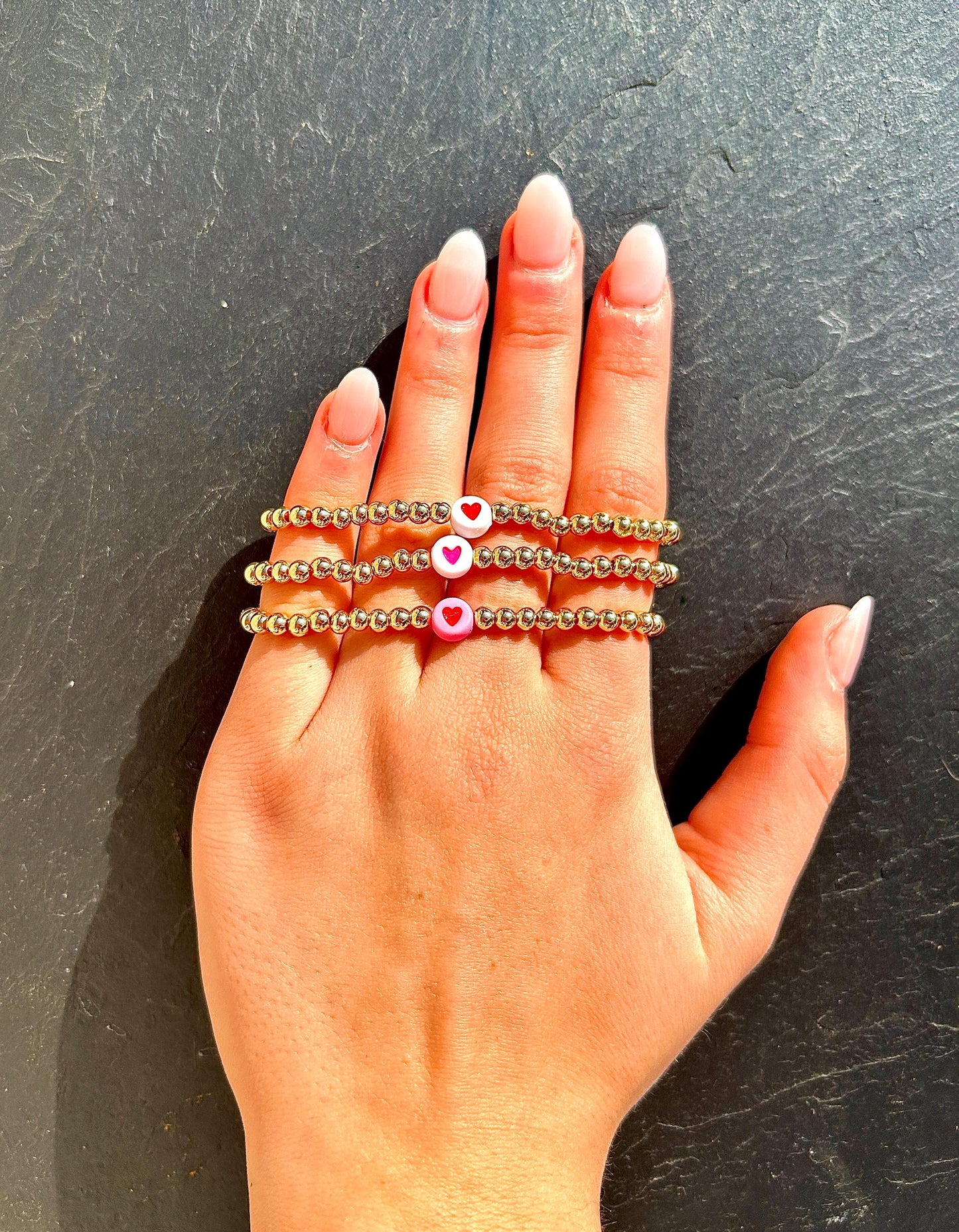 Love Heart Gold Bracelet Multiple Colours