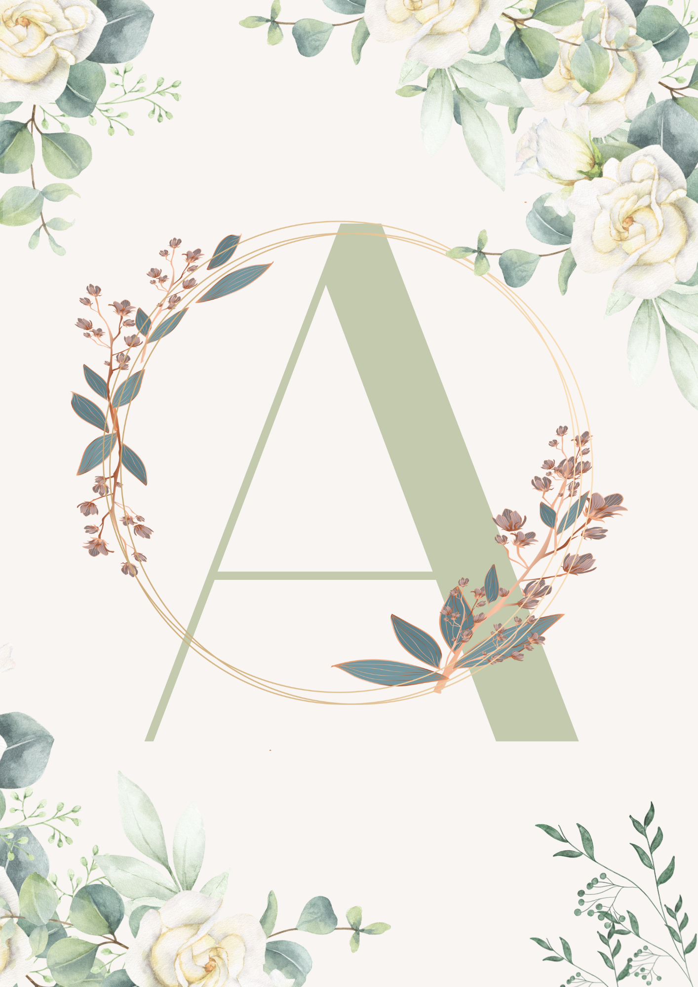 Floral Letter Green
