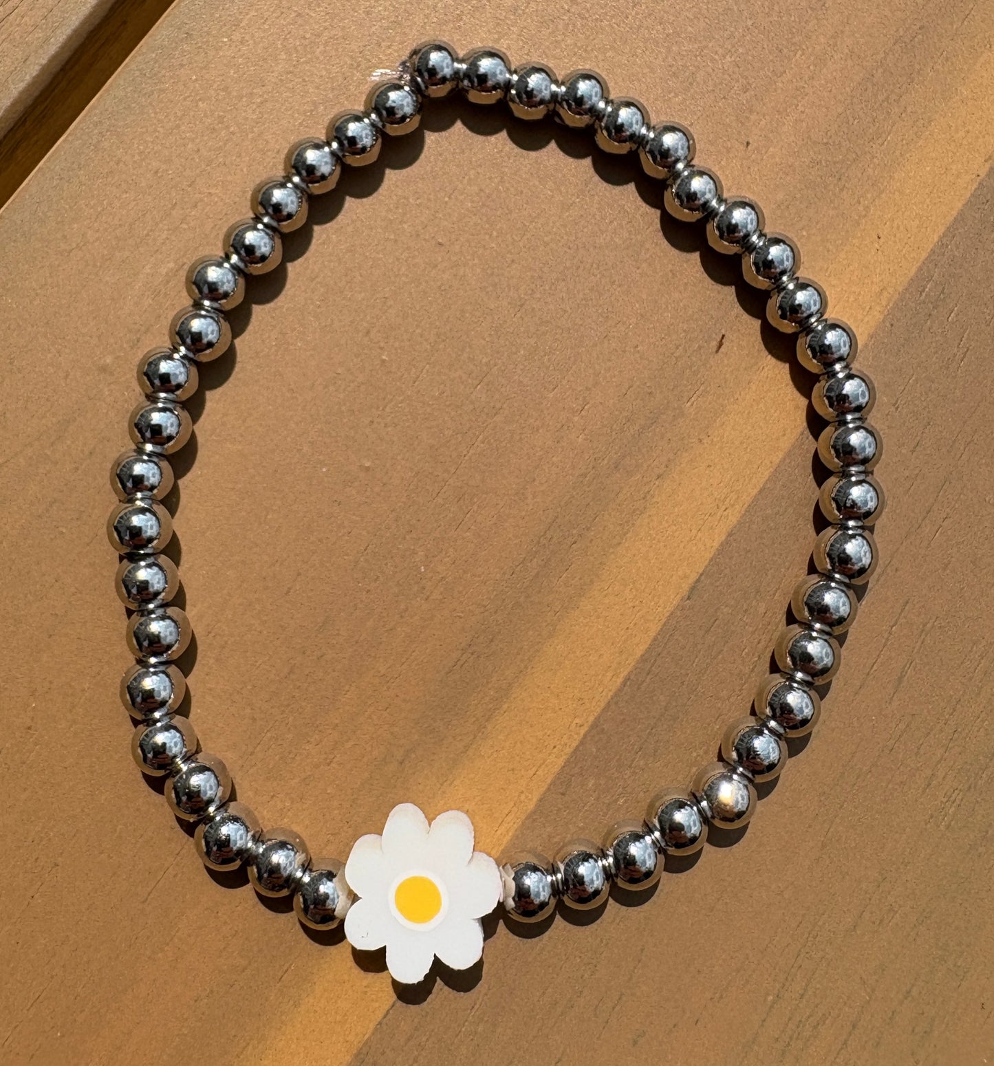 Daisy Pop Silver Plated Beaded Bracelet