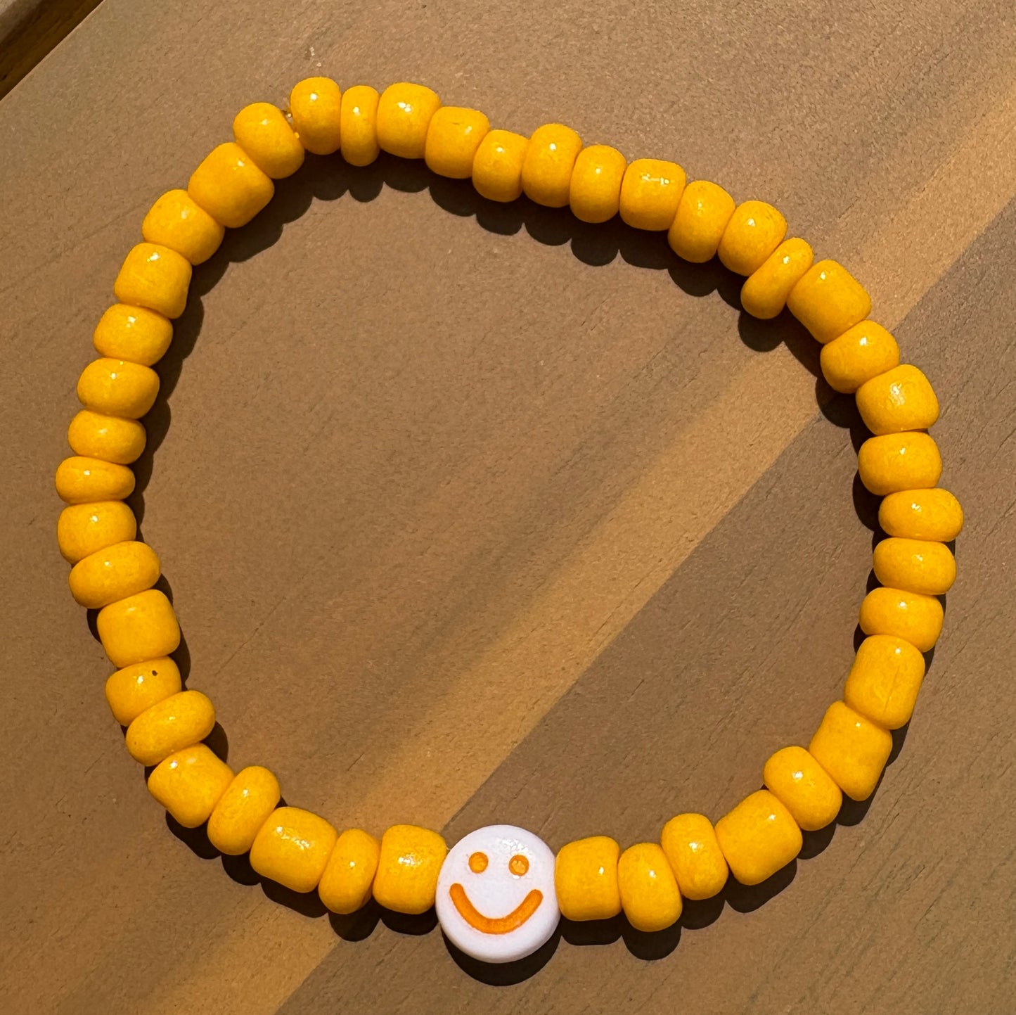 Smiley Pop Yellow Beaded Bracelet