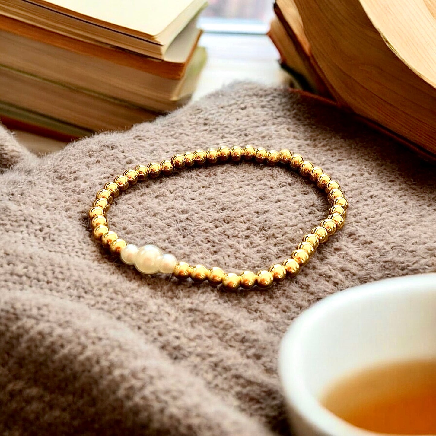 Faux Pearl Trilogy Bracelet