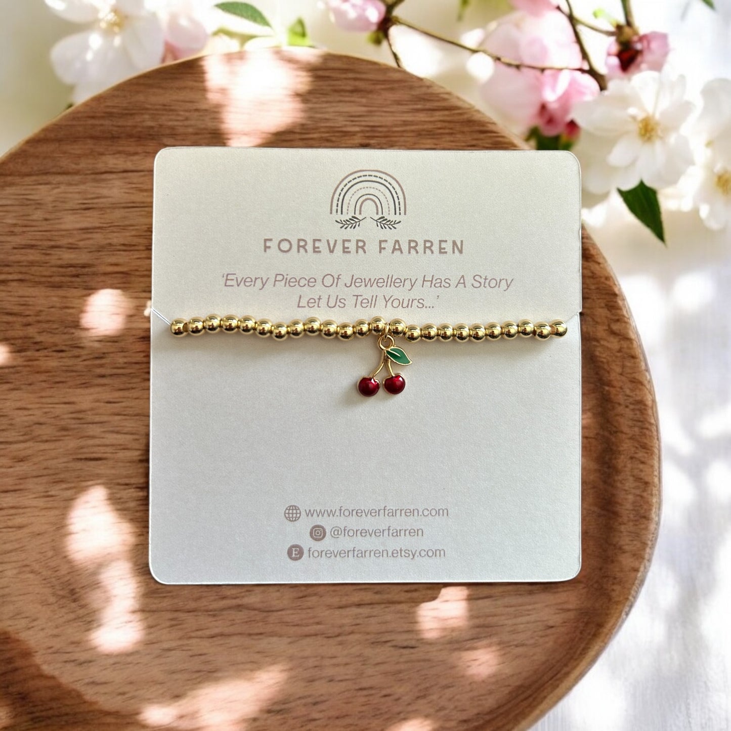 Freya Cherry Charm Bracelet