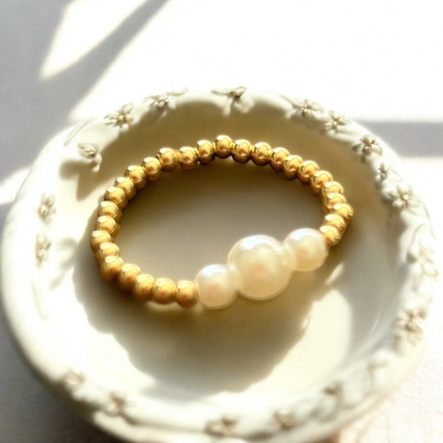 Faux Pearl Trilogy Ring