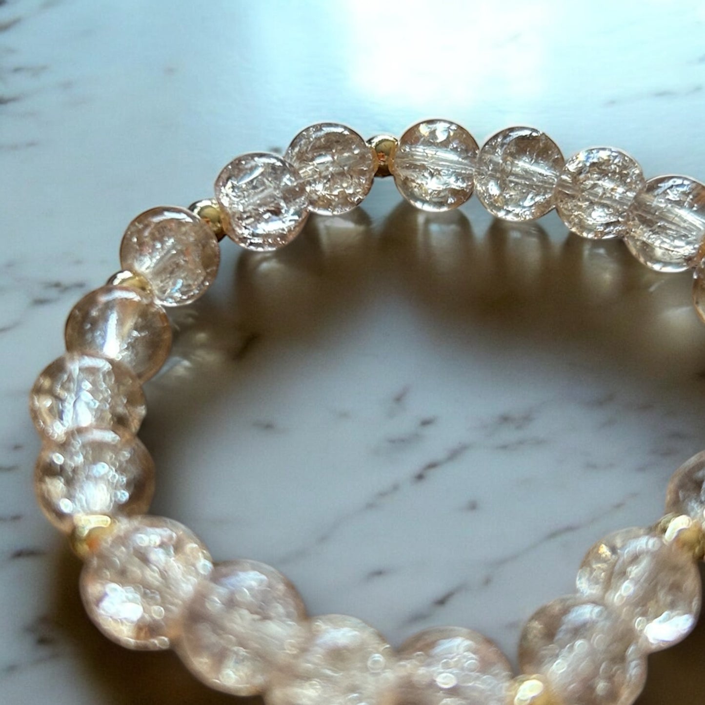 Clear Beads with Gold Accent