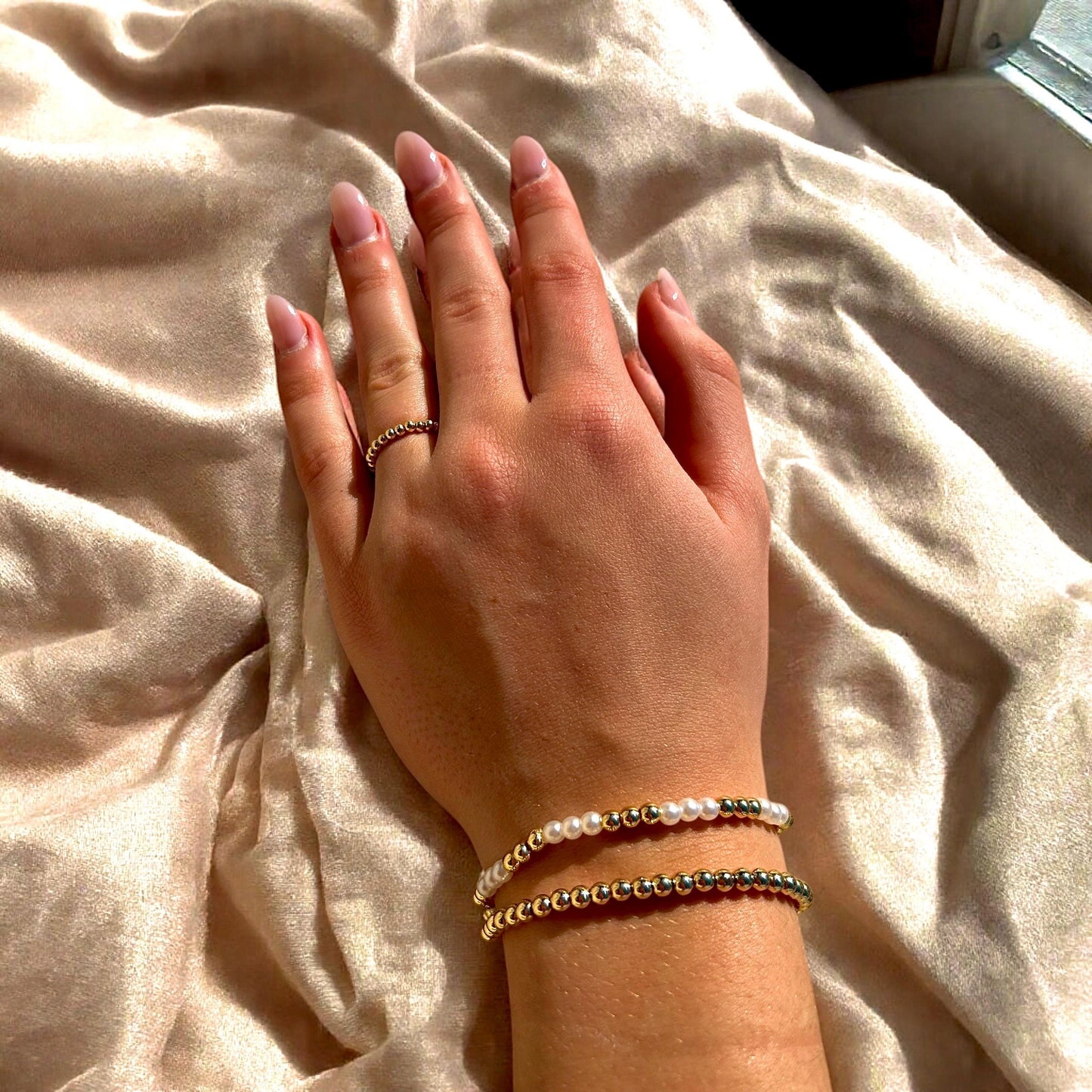 Multi Pearl & Gold Bracelet