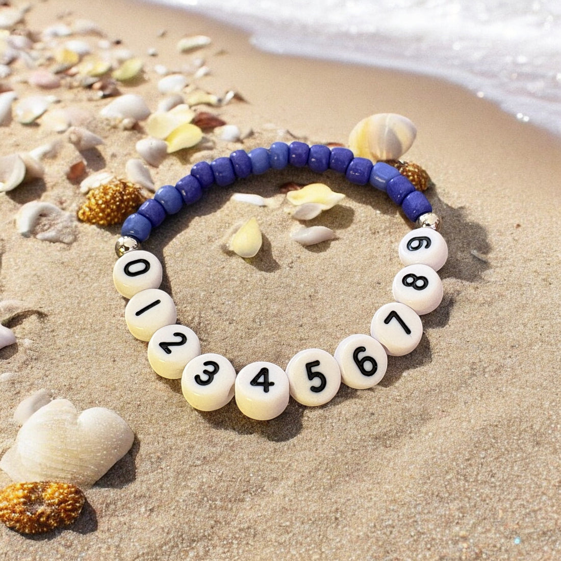 Safe Hands, Happy Hearts - Personalised Telephone Number Beaded Bracelets