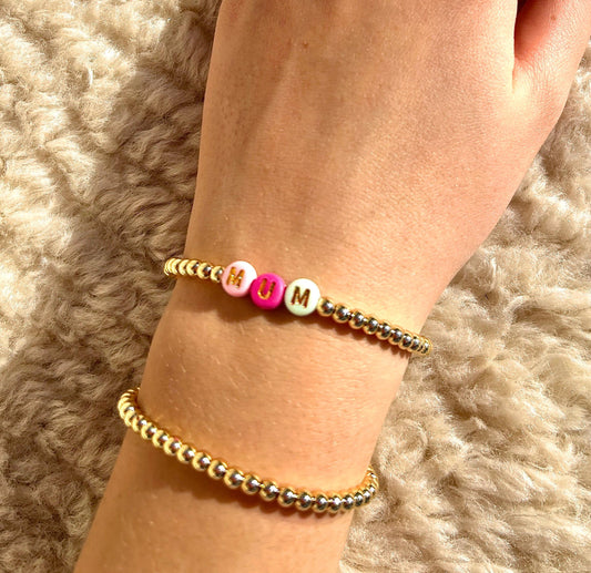 Personalised Mixed Coloured Bead Bracelet