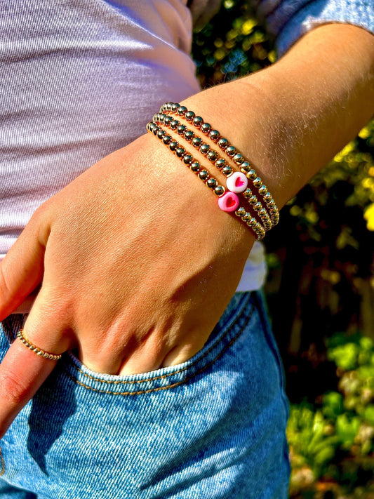 Love Heart Gold Bracelet Multiple Colours