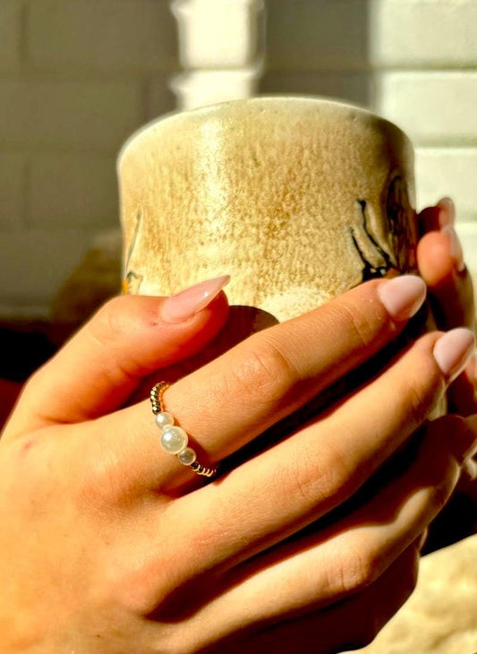 Faux Pearl Trilogy Ring