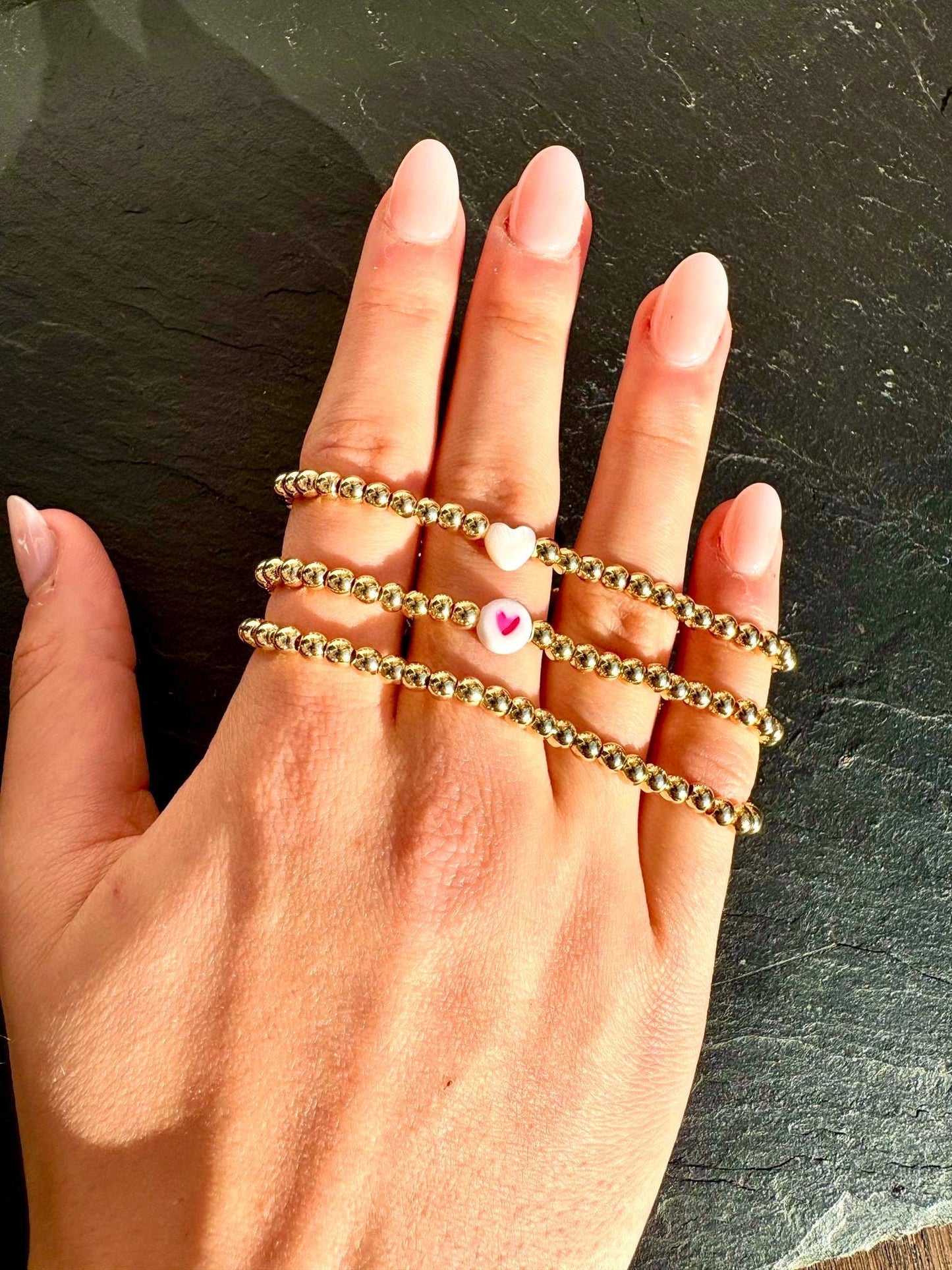 Love Heart Gold Bracelet Multiple Colours
