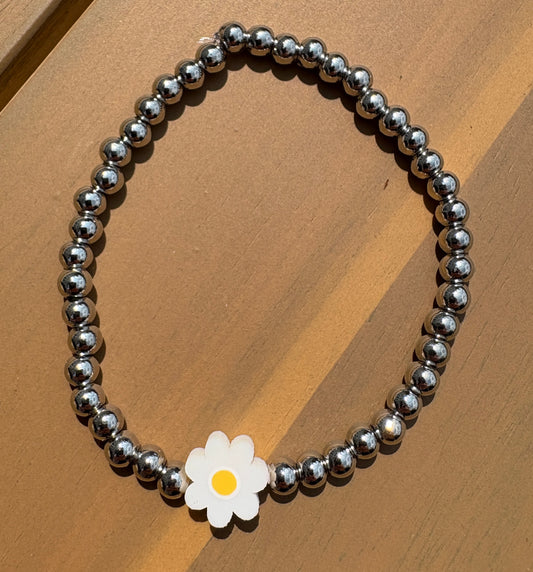 Daisy Pop Silver Plated Beaded Bracelet