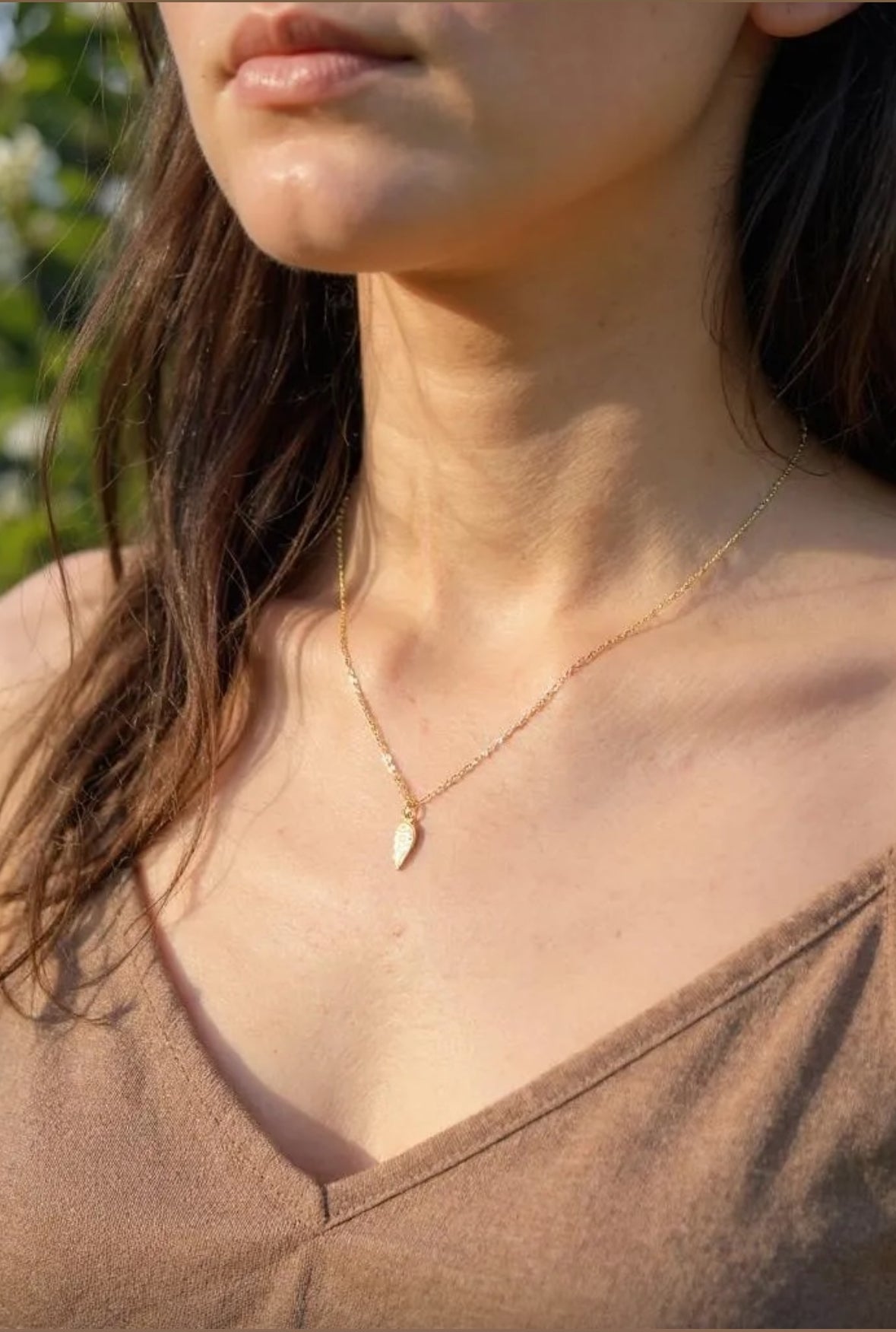 Forever Feather Necklace 18K gold filled charm