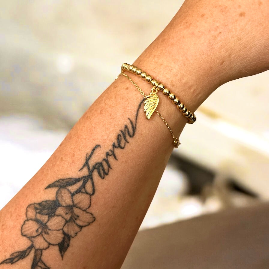 Forever Feather 18K Gold Filled Charm Bracelet