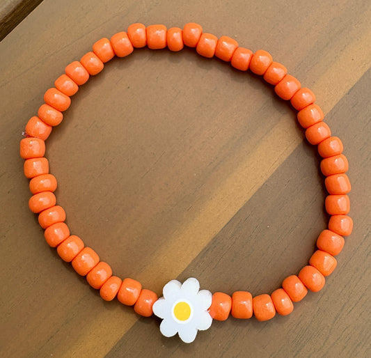 Daisy Pop Tiger Orange Beaded Bracelet