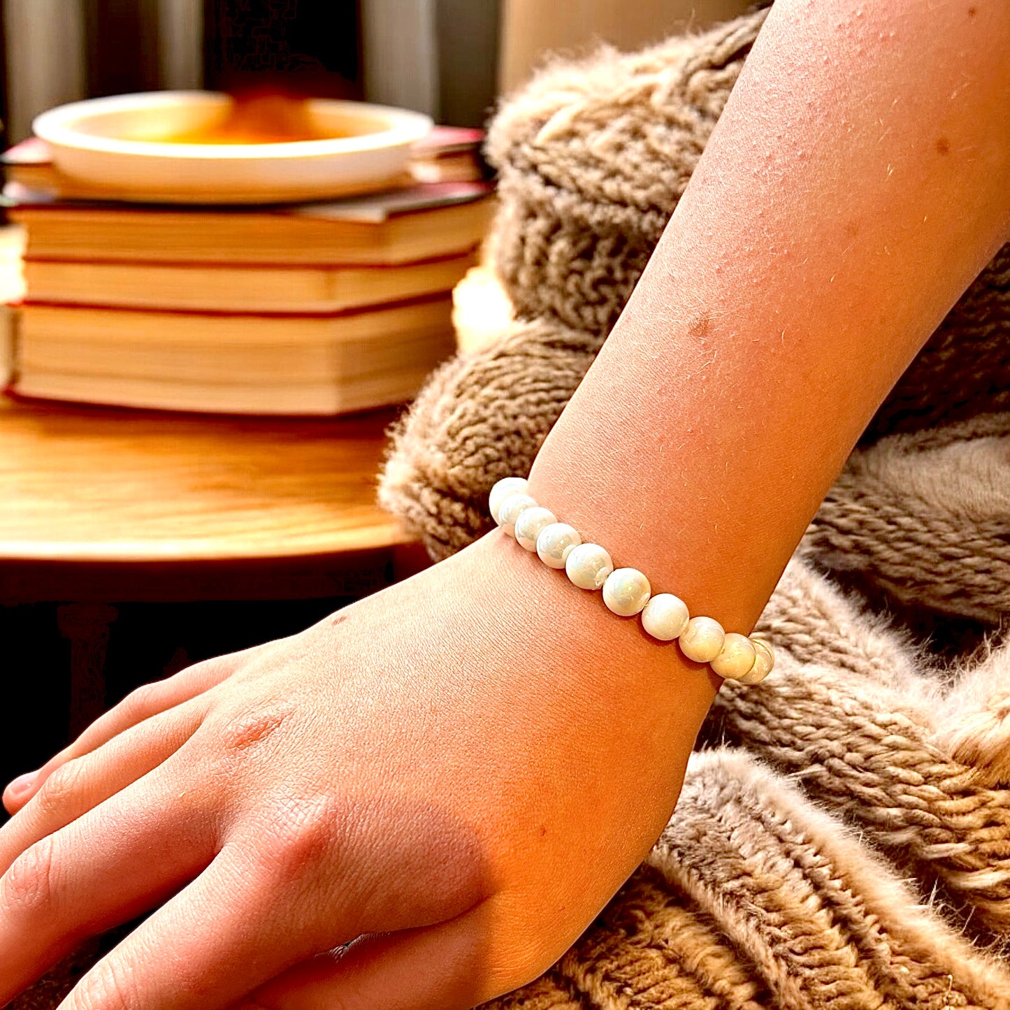 Pearlescent Bead Bracelet