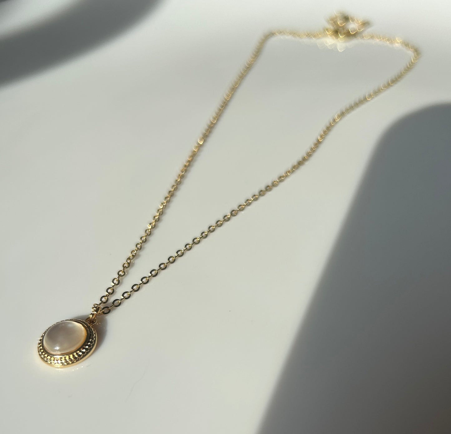 Whispering Pearl 18K Gold Plated Pearl Pendant Necklace