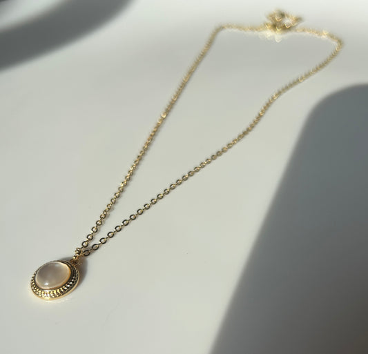Whispering Pearl 18K Gold Plated Pearl Pendant Necklace