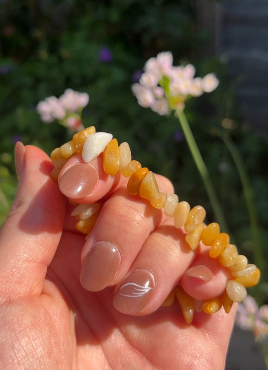 Earthy Yellow Stoned Chipped Bracelet