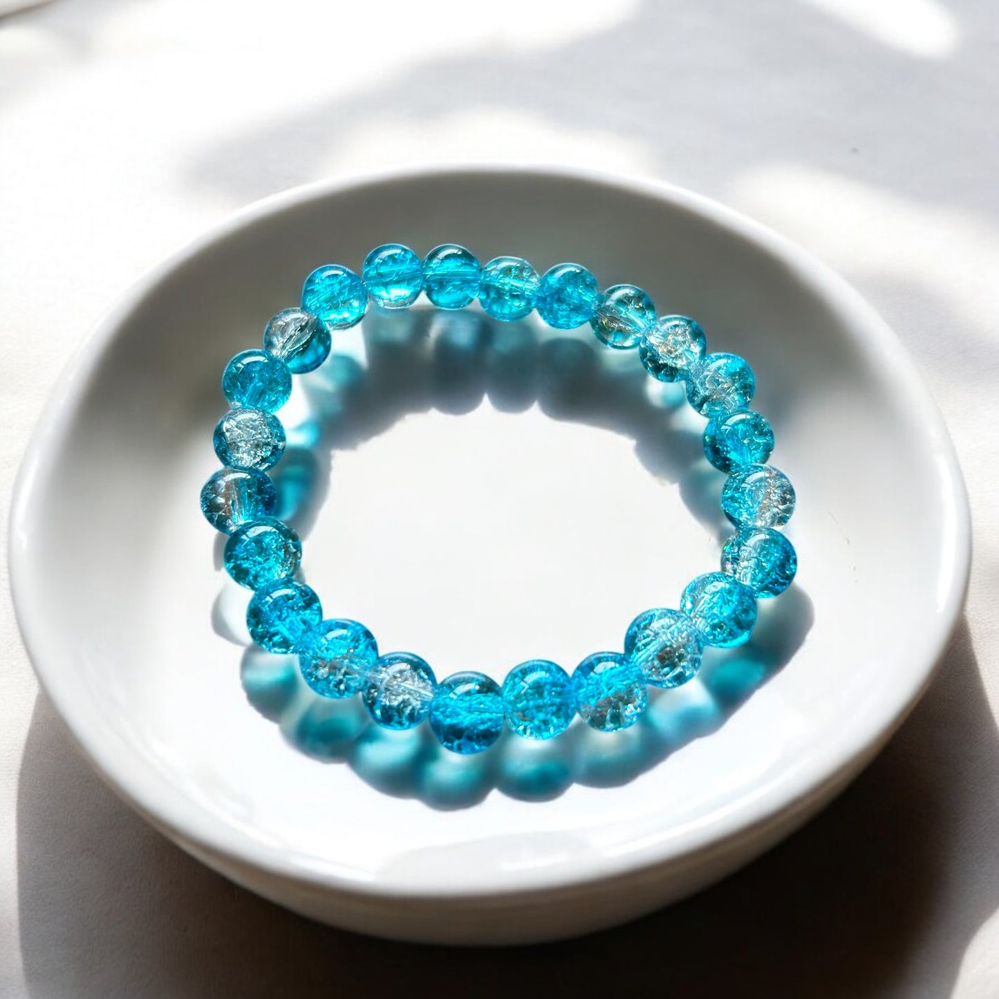Blue Marble Bead Bracelet