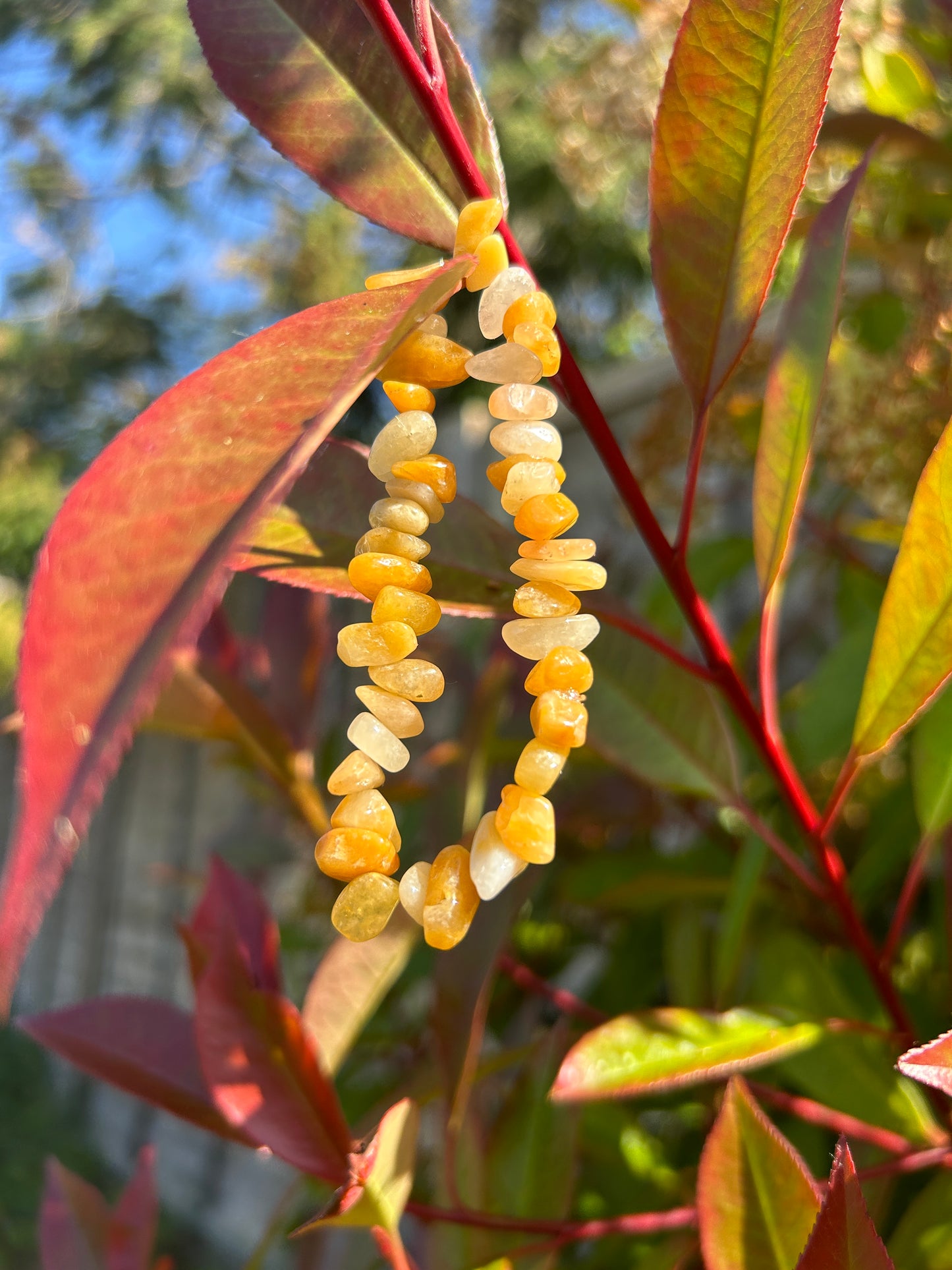 Earthy Yellow Stoned Chipped Bracelet