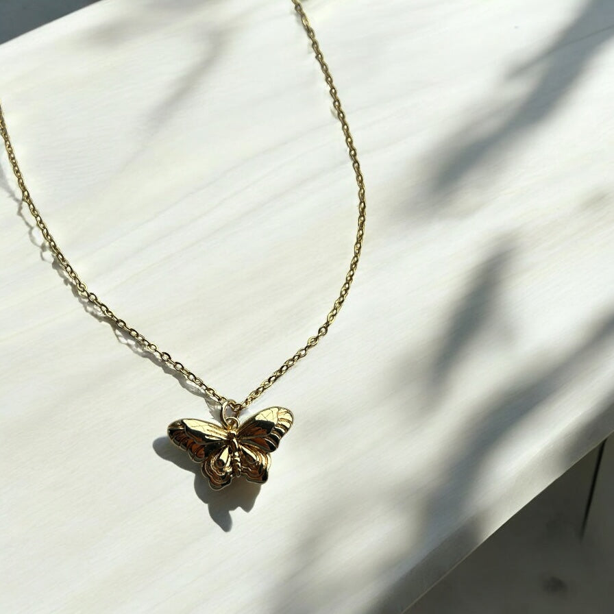 Butterfly Beauty 18K Gold Plated  Pendant Necklace