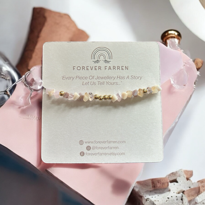 Crystal Pink Mix Gold Accent Bracelet