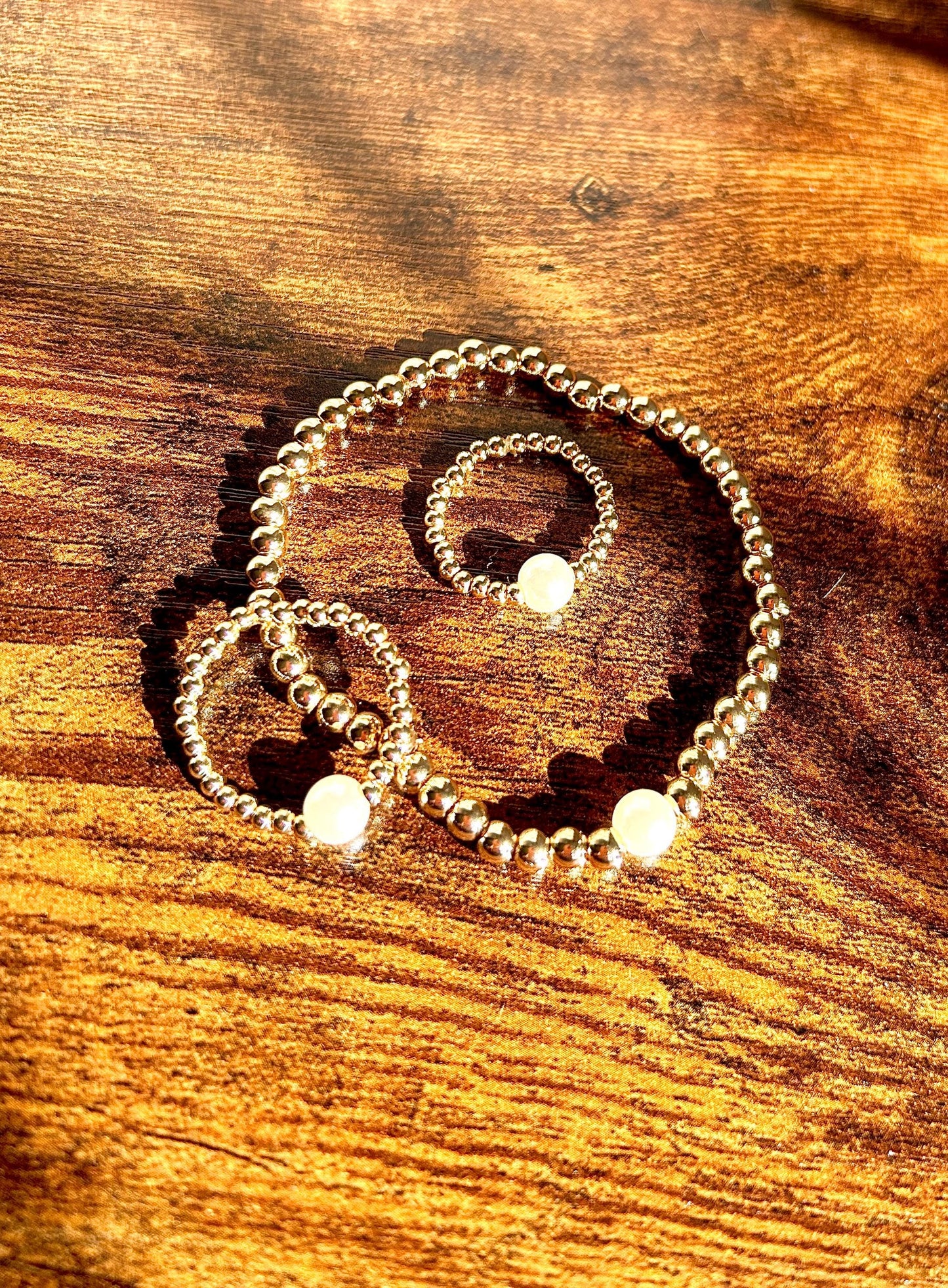Classic Stacking Ring With Large Faux Pearl
